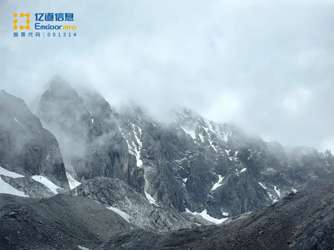 Majestic Jade Dragon Snow Mountain peaks in mist
