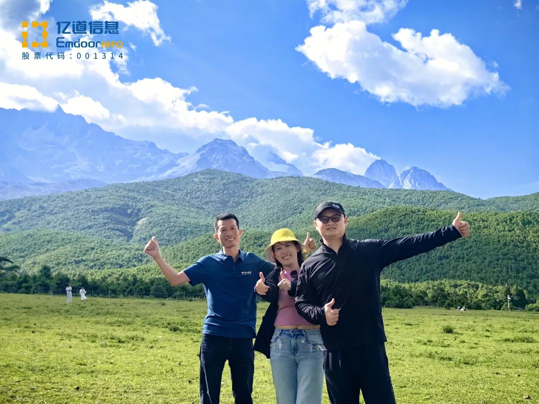 Team posing at Blue Moon Valley with Jade Dragon backdrop