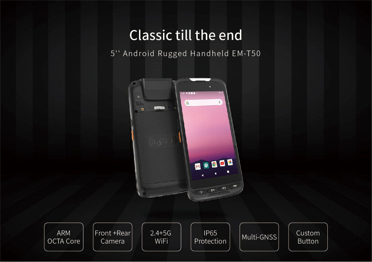 Classic till the end5'' Android Rugged Handheld EM-T50