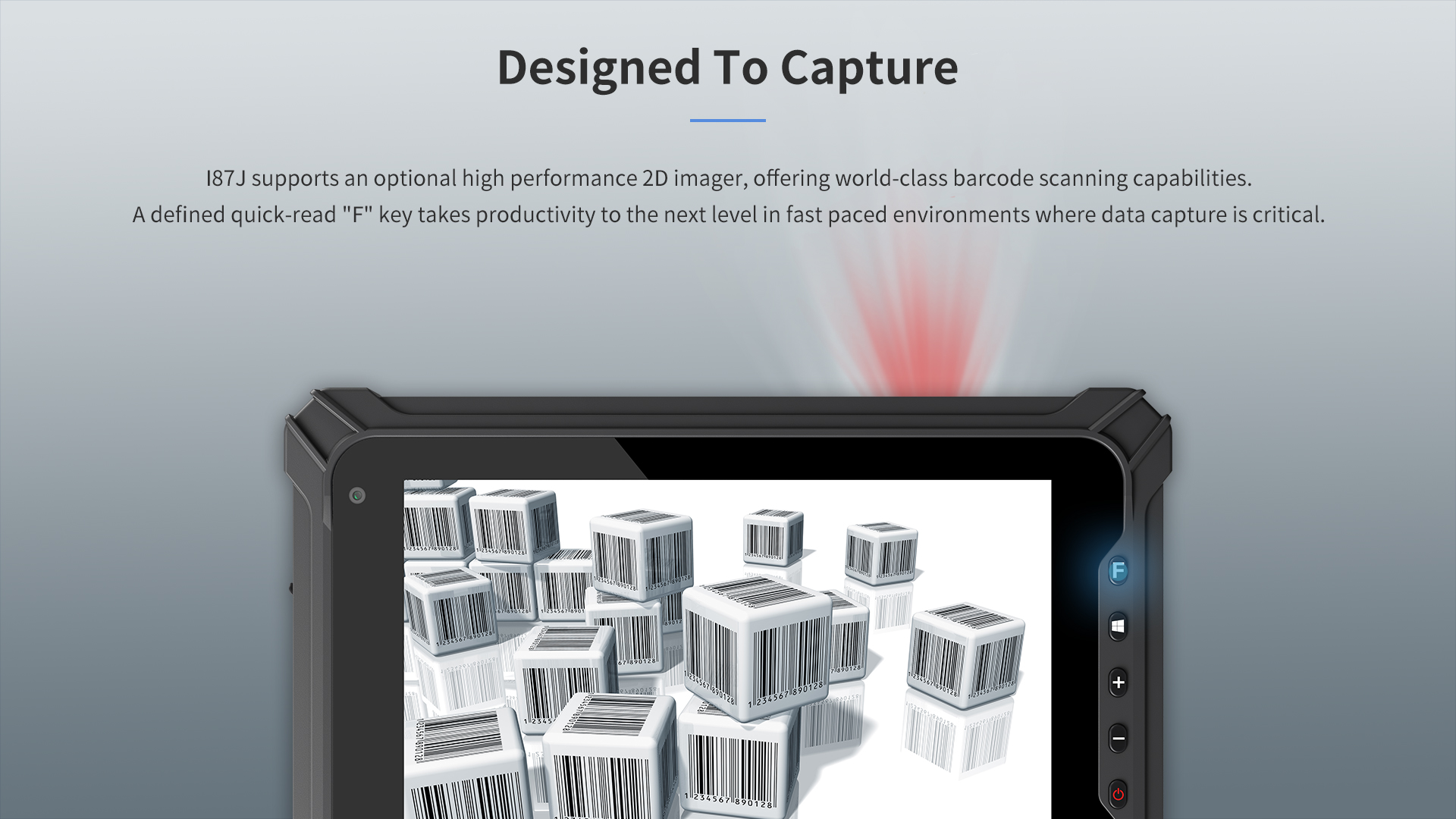 187J supports an optional high performance 2D imager, offering world-class barcode scanning capabilities.