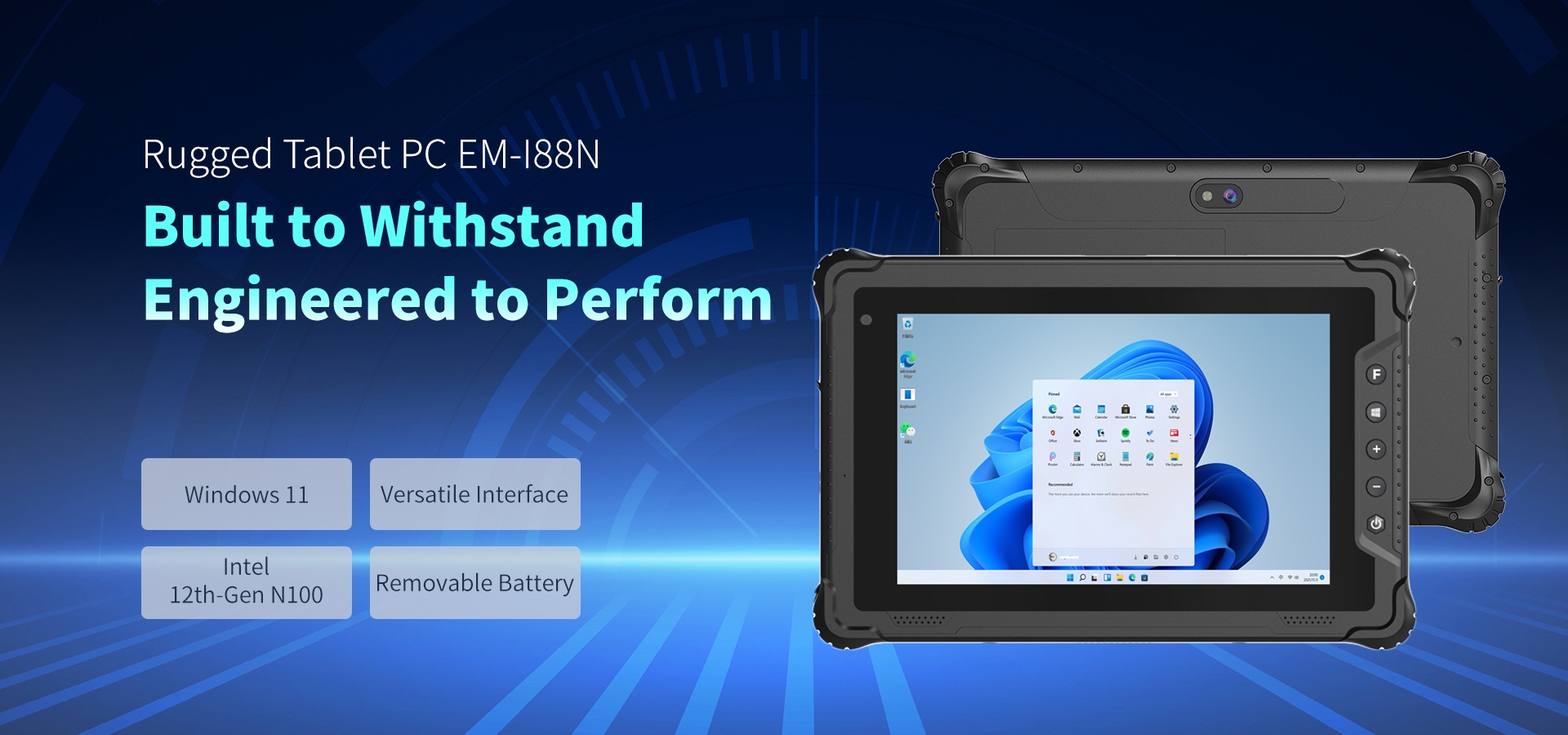 Rugged Tablet PC EM-I88N Built to WithstandEngineered to Perform