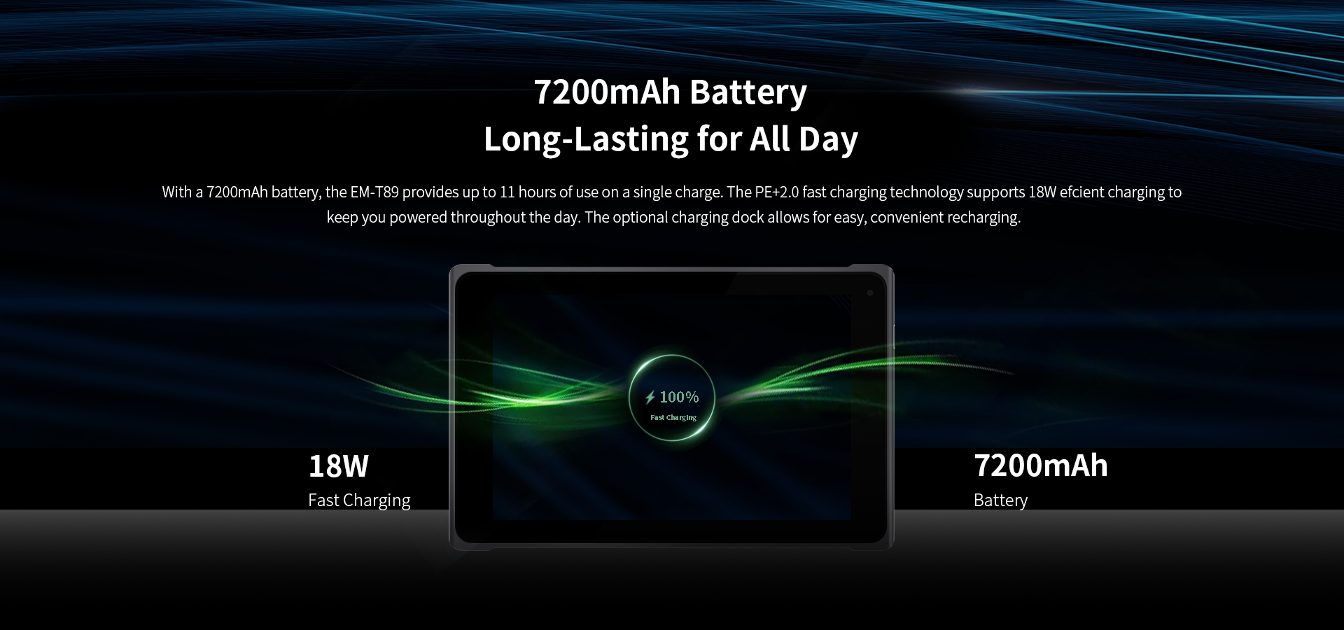 7200mAh BatteryLong-Lasting for All Day