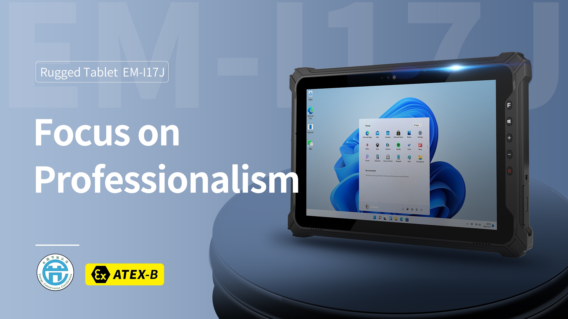 Rugged Tablet EM-117J Acting like aProfessional