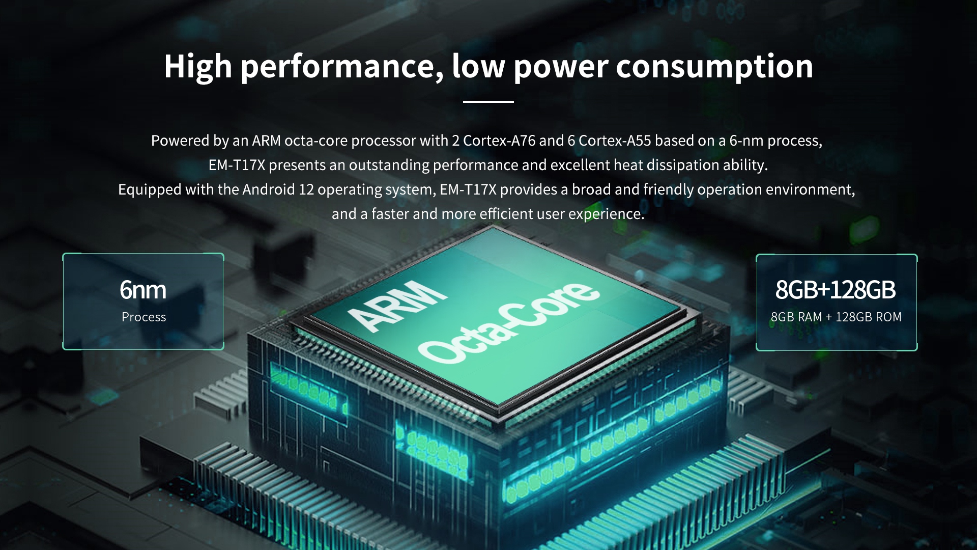 Powered by an ARM octa-core processor with 2 Cortex-A76 and 6 Cortex-A55 based on a 6-nm process.