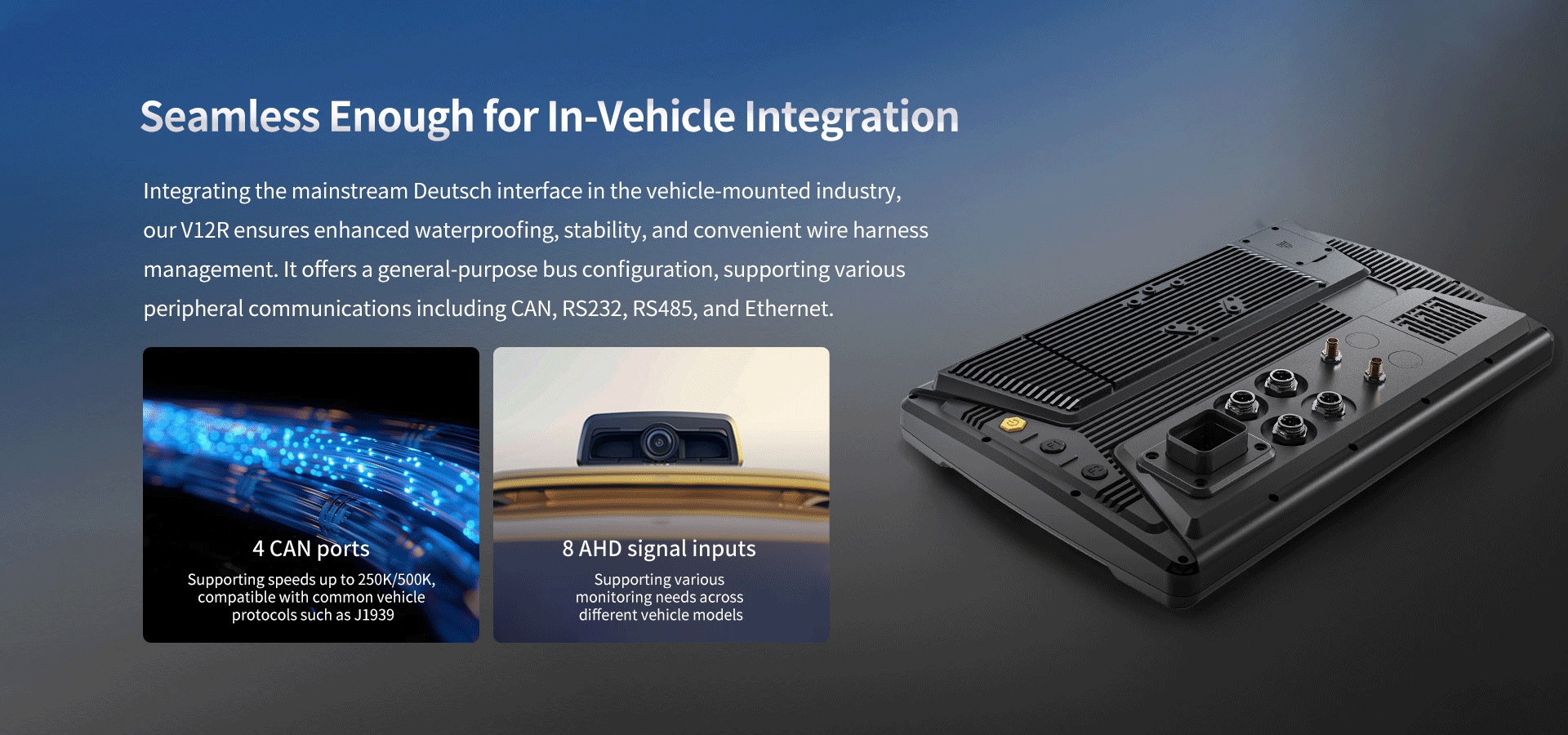 lt offers a general-purpose bus configuration, supporting variousperipheral communications including CAN, RS232,RS485, and Ethernet.