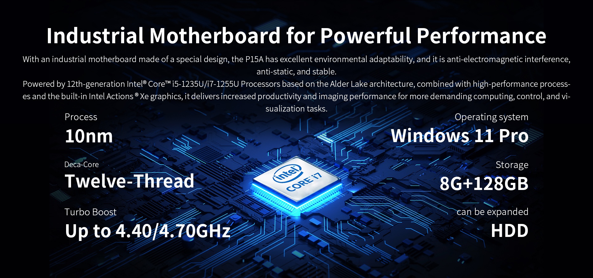 Powered by 12th-generation nte!" Core" i5-1235U/17-1255U Processors based on the Alder Lake architecture.