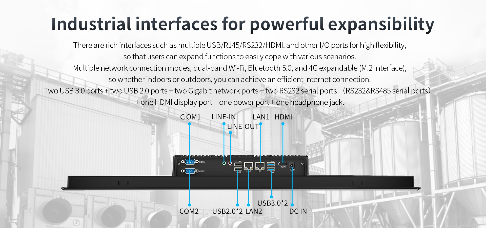 Industrialinterfaces for powerful expansibility