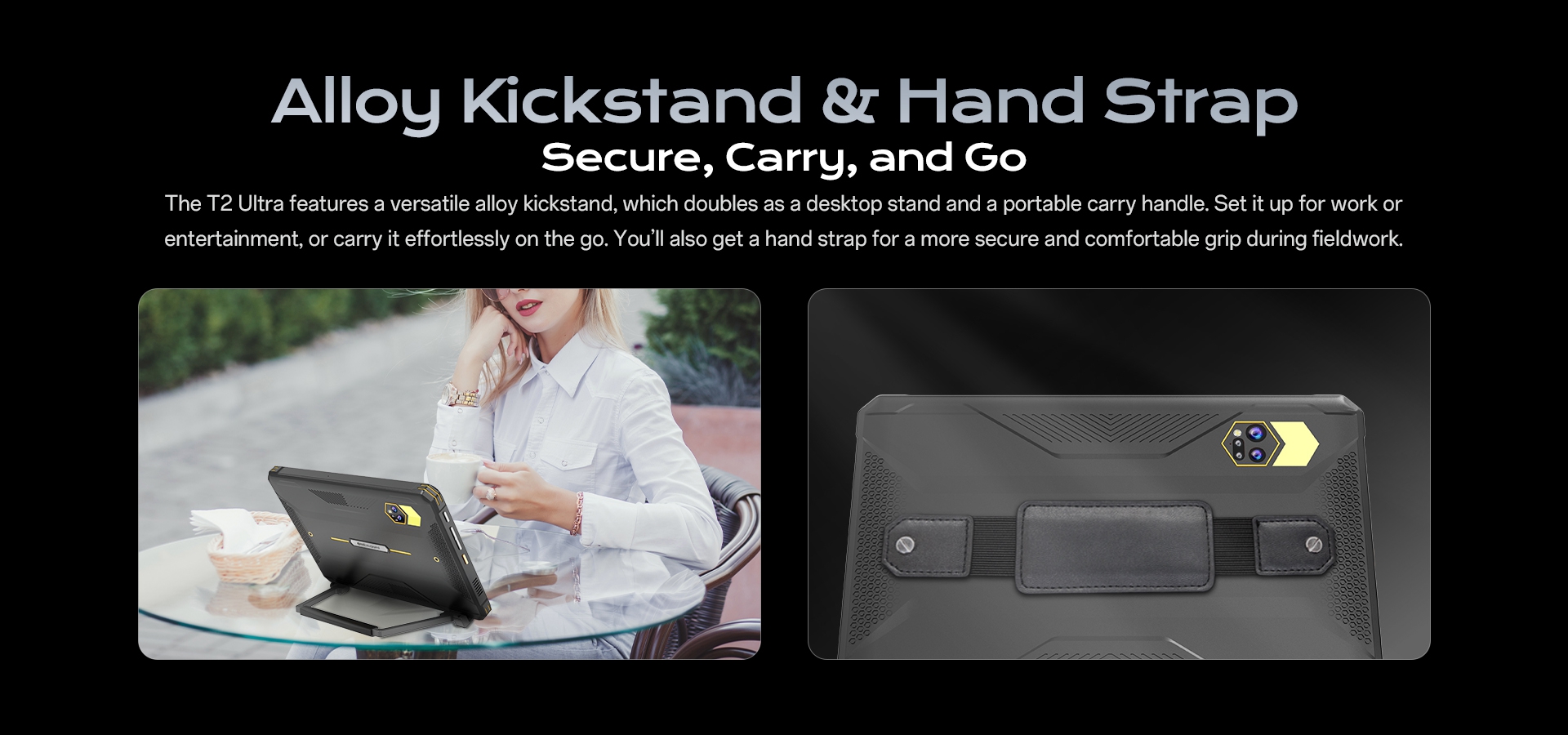 Alloy Kickstand &r Hand Strap Secure,Carry,and Go
