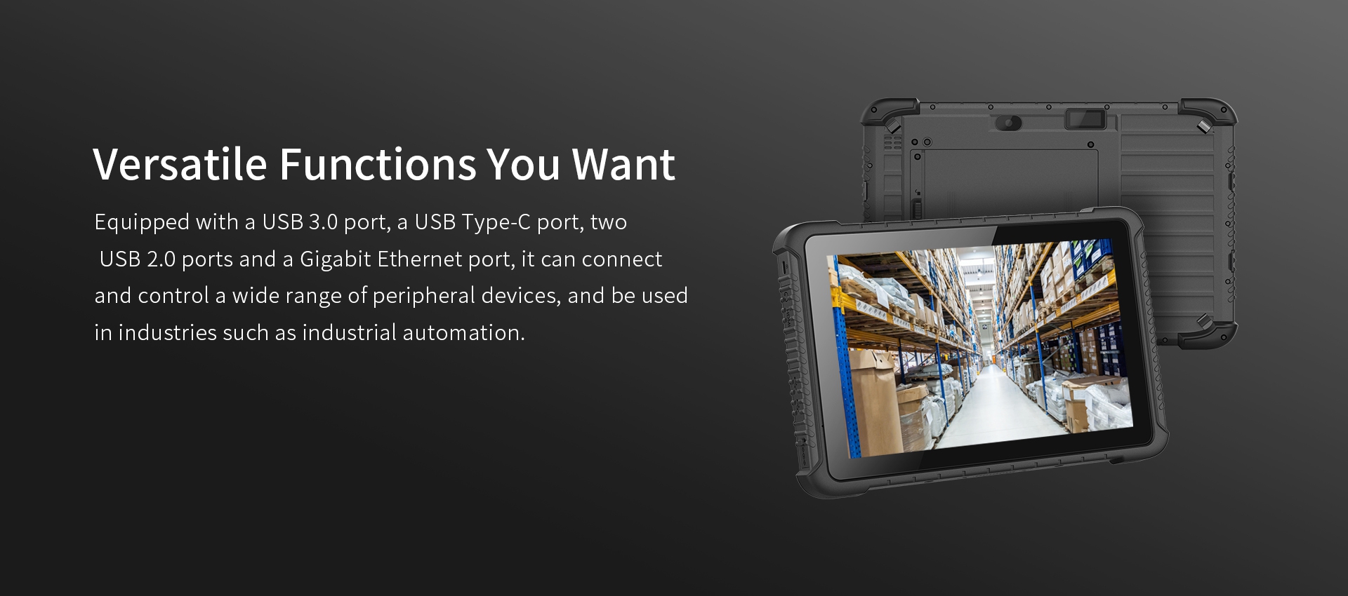 Equipped with a USB 3.0 port, a USB Type-C port, twoUSB 2.0 ports and a Gigabit Ethernet port