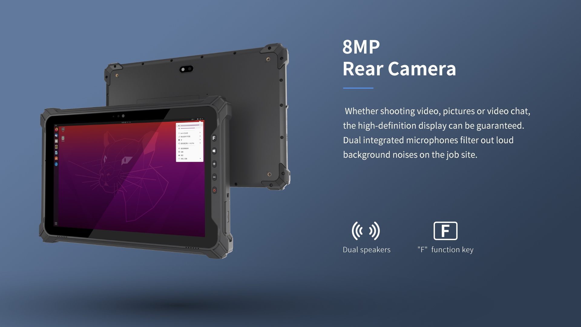 8MP Rear Camera Whether shooting video, pictures or video chat,the high-definition display can be guaranteed.