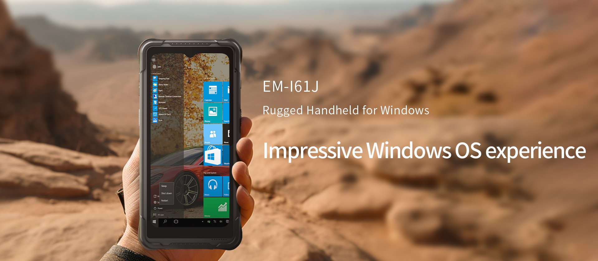 EM-161J Rugged Handheld for Windows Impressive Windows OS experience