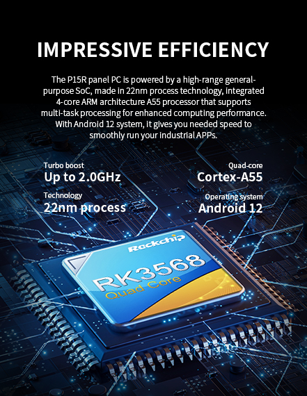 made in 22nm process technology,integrated 4-core ARM architecture A55 processor that supports multi-task processing for enhanced computingperformance