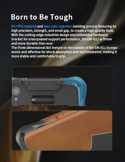 Emdoor EM-l6lJ rugged phone case, PC+TPU, 3D dot texture, shockproof, anti-slip, with hardware bracket