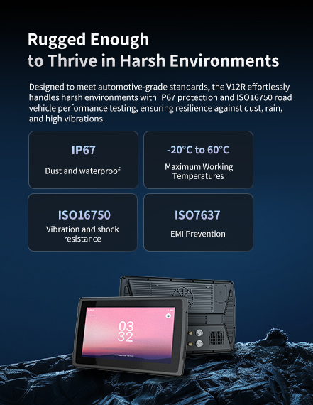 the Vl2R effortlesslyhandles harsh environmentsprotection and1S016750 roadvehicle performance testing,resilience against dust, rain,and high vibrations