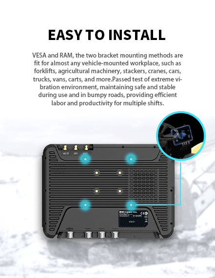 VESA and RAM, the two bracket mounting methods are fit for almost any vehicle-mounted workplace