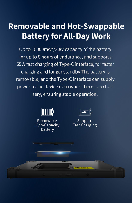 Removable and Hot-Swappable Battery for All-Day Work