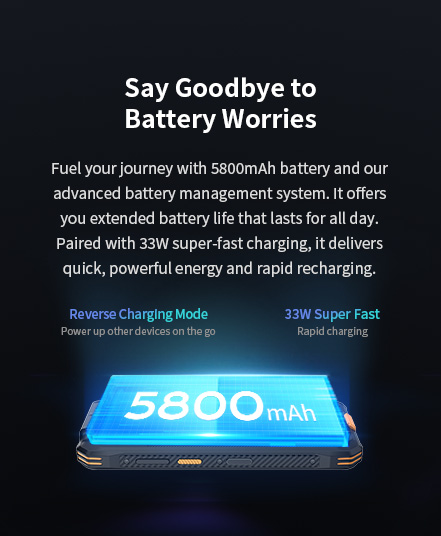 Fuel your jourey with 5800mAh battery and our advanced battery management system.