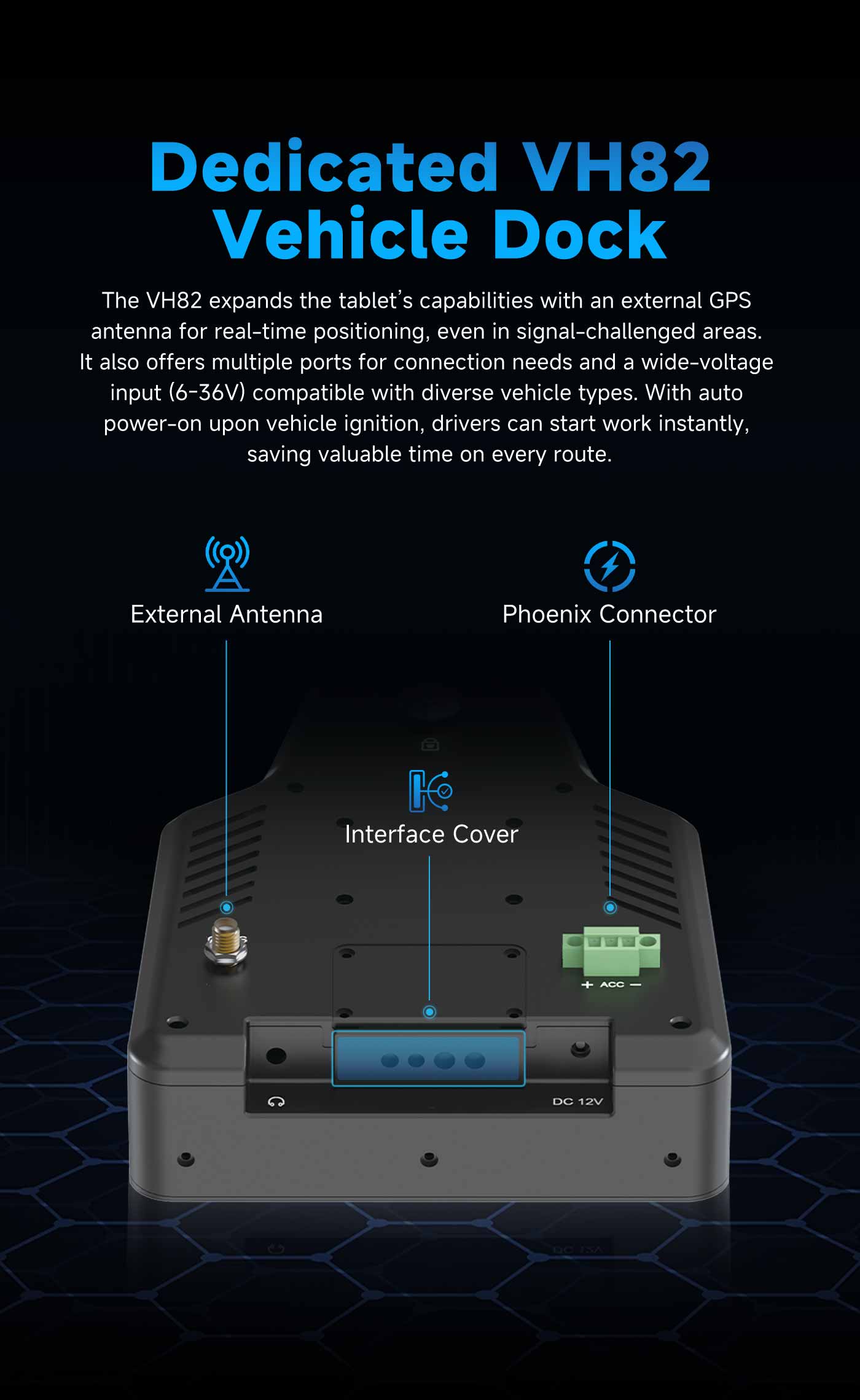 Dedicated VH82 Vehicle Dock with GPS