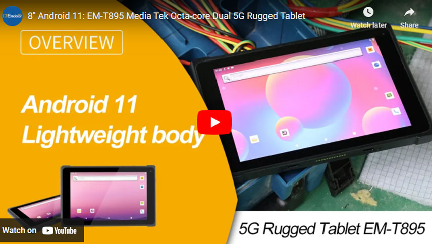 8 ''Android 11: EM-T895 Прочный планшет Media Tek Octa-core Dual 5G